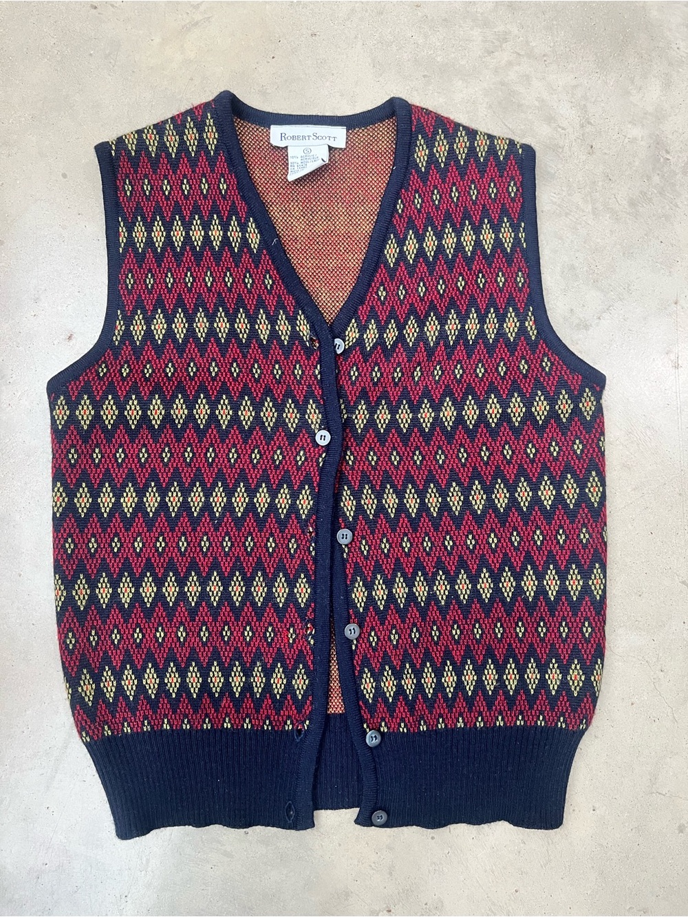 Robert Scott vintage 90s acrylic & wool sweater vest size small